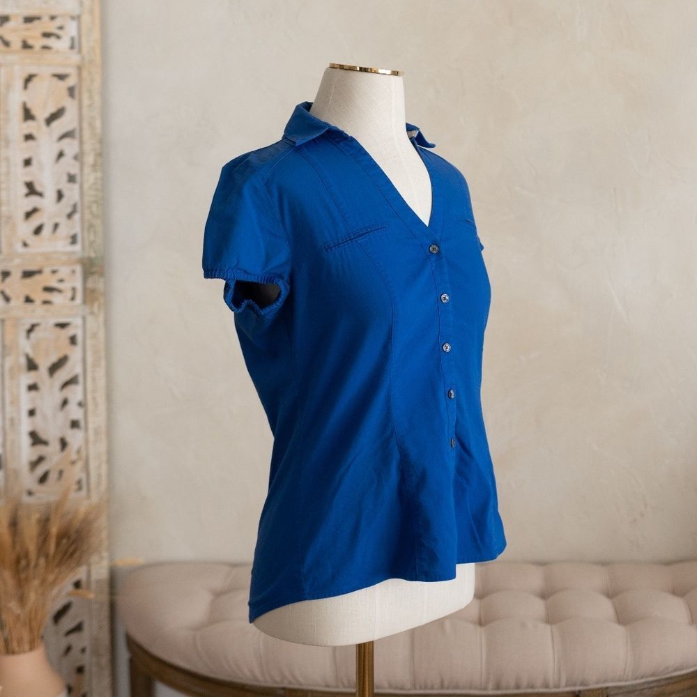 Express Blue Short Sleeve Button Up size S